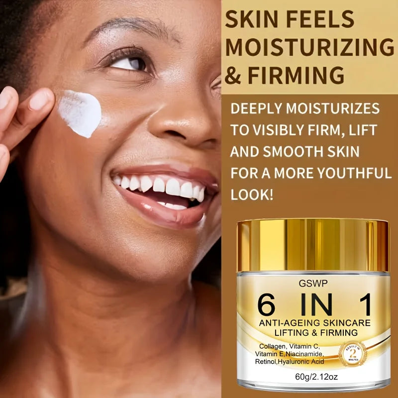 GSWP 6-in-1 Moisturising face Cream, with Collagen, Deep Hydration, Anti-Ageing Skincare, Suitable for All Skin Types. 60g/120g