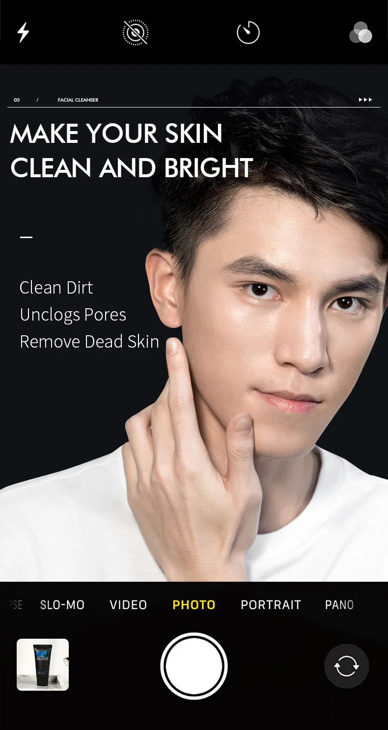 LAIKOU Men Facial Cleanser Face Washing Moisturizing Man Skin Care Oil Control Blackhead Remove Scrub Cosmetics Deep Norishing