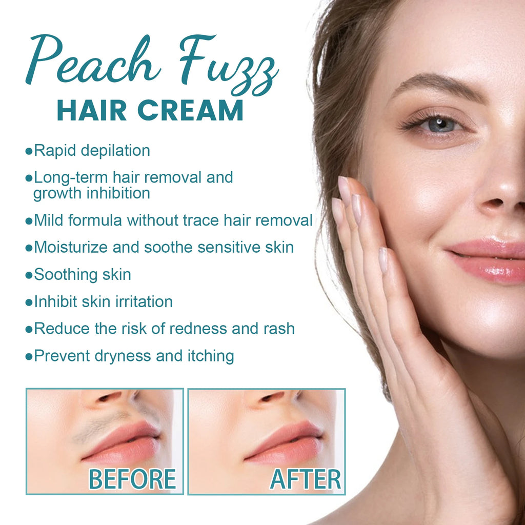 JAYSUING Herbal Face Lip Hair Removal Cream for Women and Men Aloe Scented Permanent Hair Removal for Face