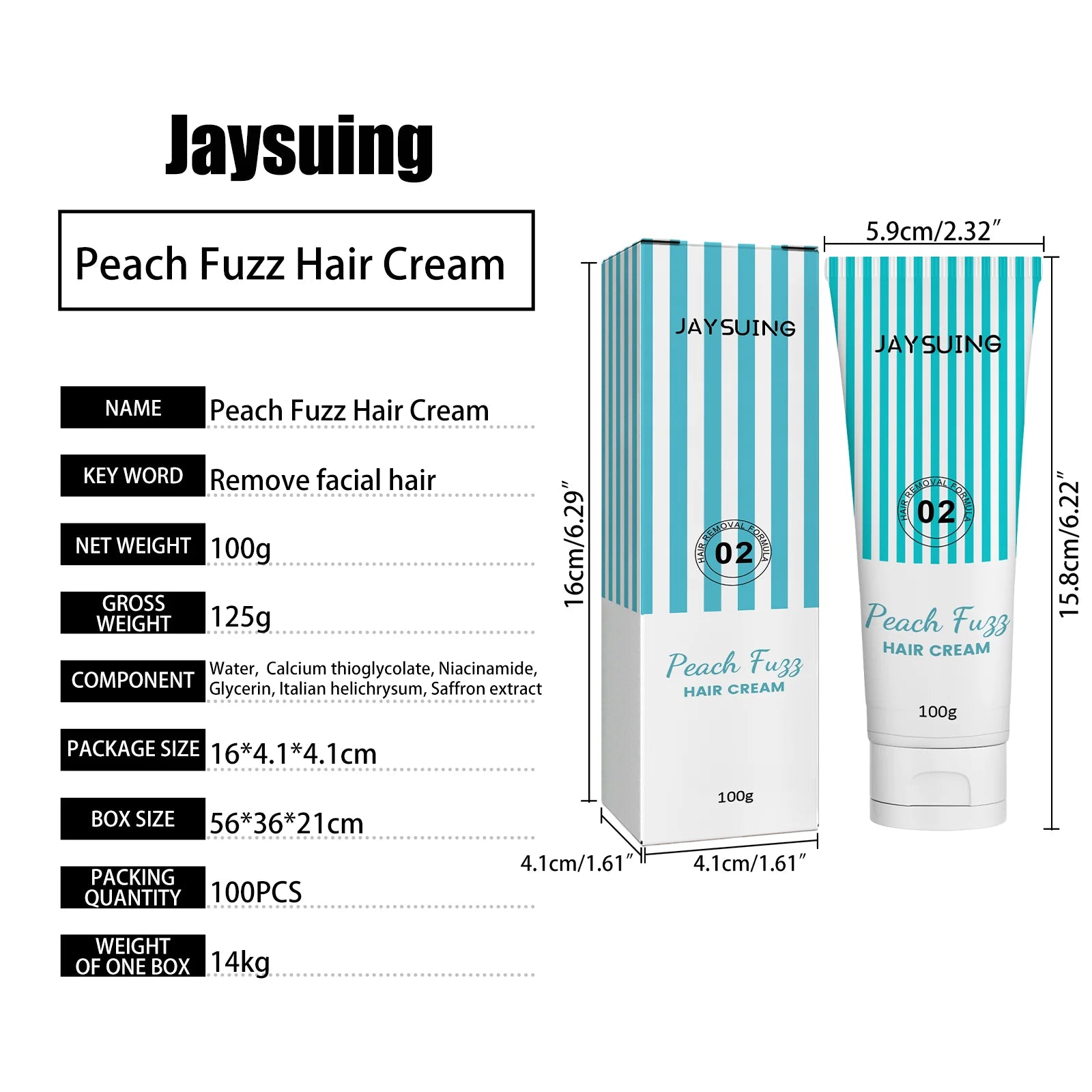 JAYSUING Herbal Face Lip Hair Removal Cream for Women and Men Aloe Scented Permanent Hair Removal for Face