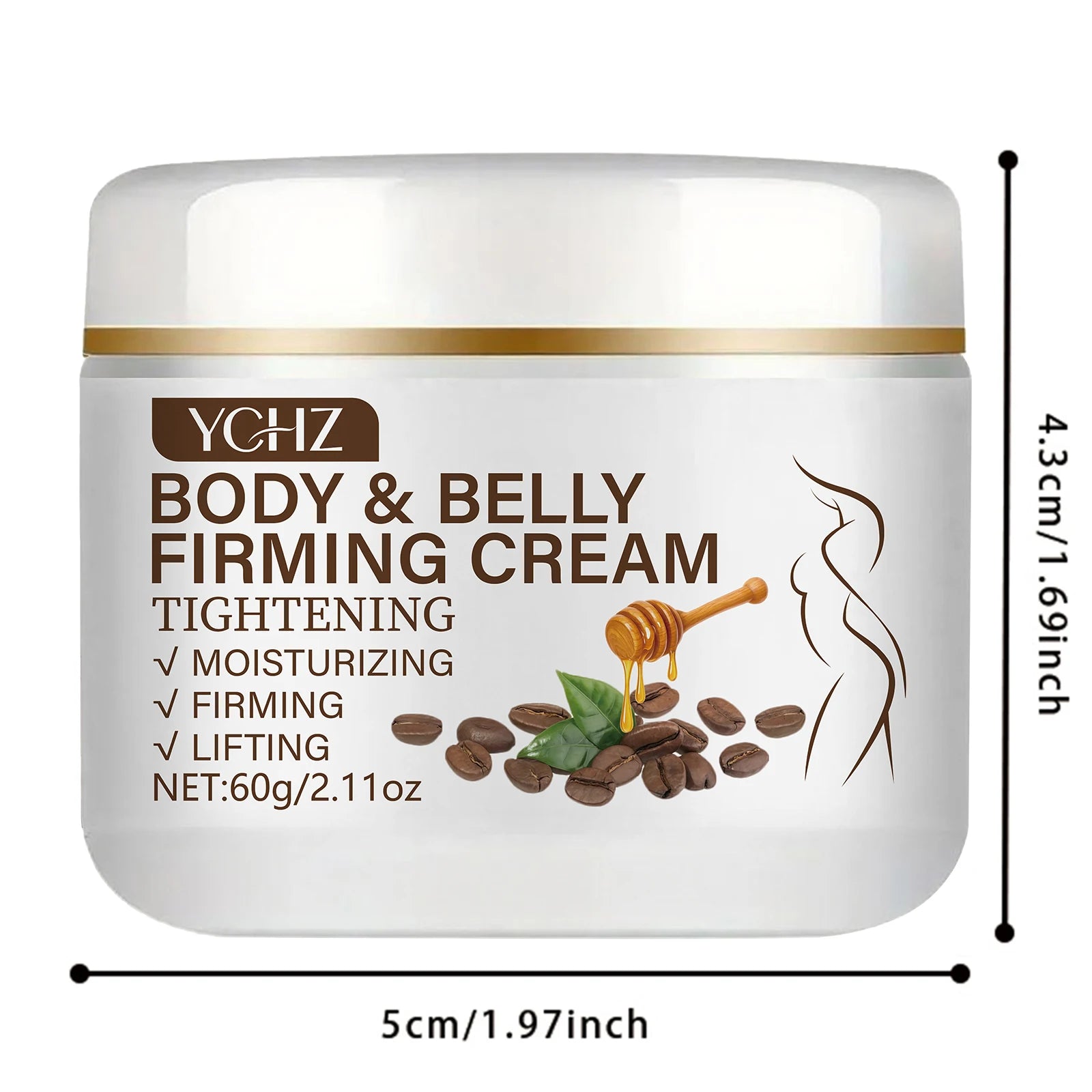 Caffeine Moisturizing Cream, Provides Moisturizing and Lifting Effects, Non-Greasy, Suitable for Arms, Thighs, and Abdomen, Multi-Functional Moisturizing Cream Rich in Coffee Seed Extract
