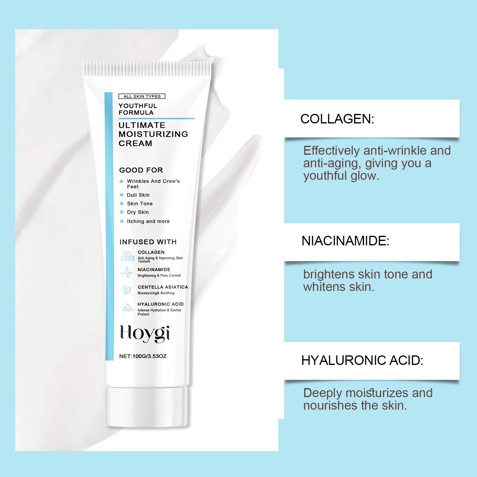 Centella Moisturizing Cream Hyaluronic Acid Daily Nourishing Cream Strengthen Barrier Rejuvenation Oil Control Brighten Skin Car