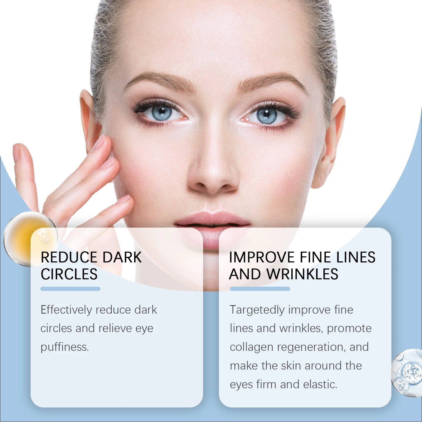 Moisturizing Eye Cream: Gentle, Soft and Hydrating Care for the Eye Area. Apply and massage.