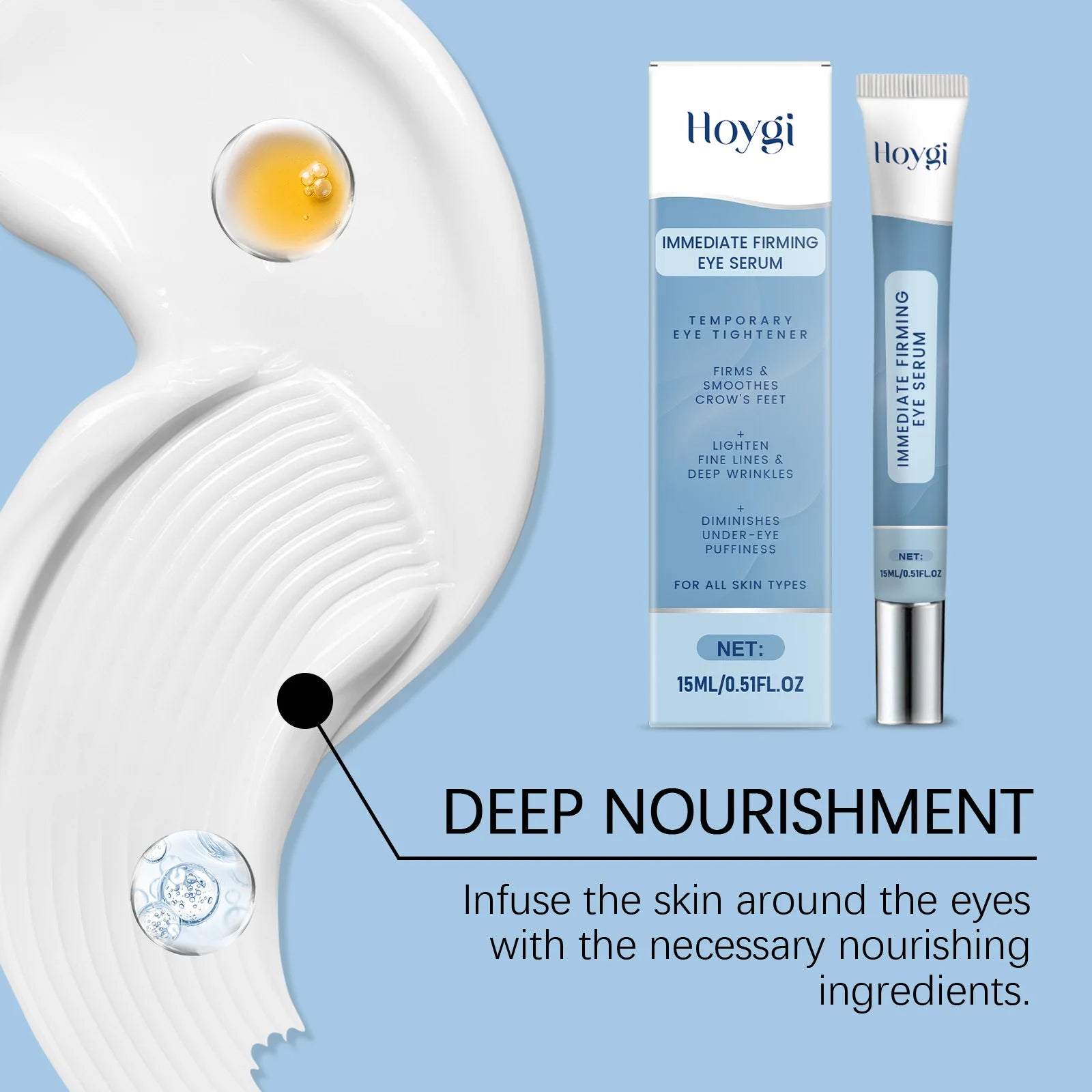 Moisturizing Eye Cream: Gentle, Soft and Hydrating Care for the Eye Area. Apply and massage.