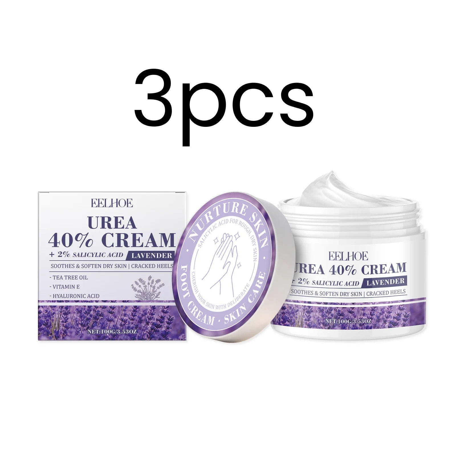 EELHOE Urea Cream 40% Repair Cracked Heels Soften Rough Skin Smoothing Deep Hydration Fast Absorption Hand Foot Care Cream 100g