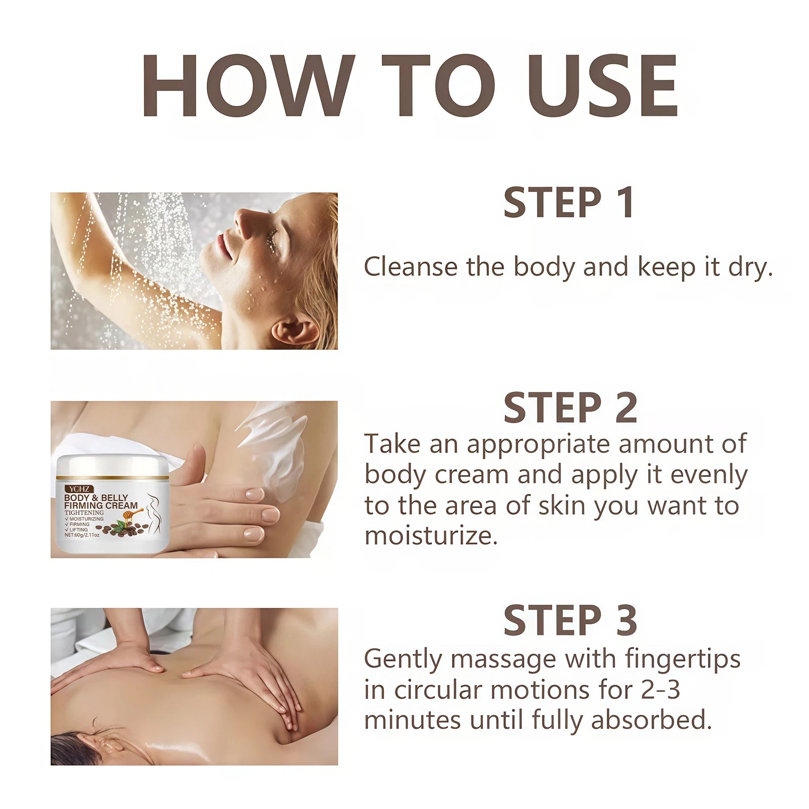 Caffeine Moisturizing Cream, Provides Moisturizing and Lifting Effects, Non-Greasy, Suitable for Arms, Thighs, and Abdomen, Multi-Functional Moisturizing Cream Rich in Coffee Seed Extract