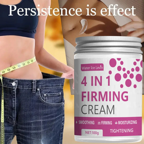 4 in 1 Firming Cream with Hyaluronic Acid, Ginger Oil & Shea Oil, Moisturizes, Firms, Smooths & Tightens for Elastic Skin