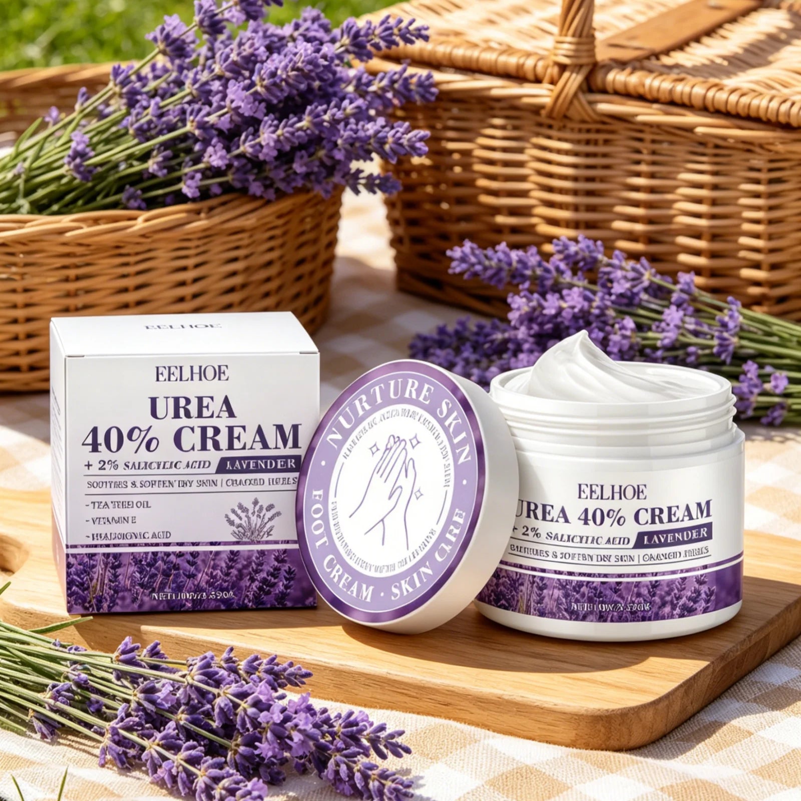 EELHOE Urea Cream 40% Repair Cracked Heels Soften Rough Skin Smoothing Deep Hydration Fast Absorption Hand Foot Care Cream 100g