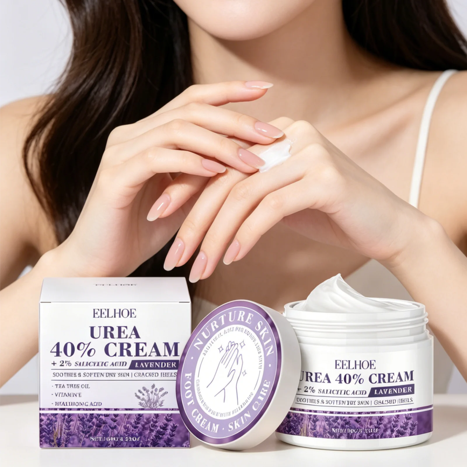 EELHOE Urea Cream 40% Repair Cracked Heels Soften Rough Skin Smoothing Deep Hydration Fast Absorption Hand Foot Care Cream 100g