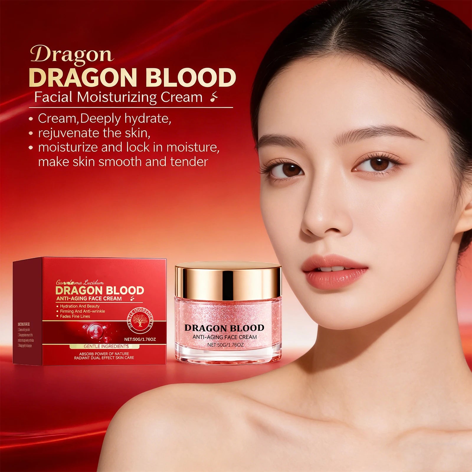 Dragon Blood Face Cream Anti Aging Fade Fine Lines Moisturizing Nourishing Skin Hydrating Improve Dry Skin Firming Face Care